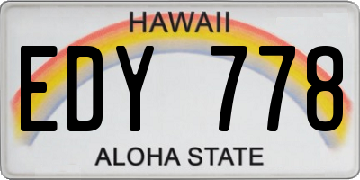 HI license plate EDY778