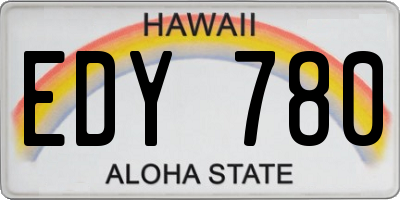 HI license plate EDY780