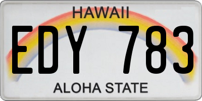 HI license plate EDY783