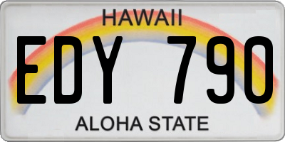 HI license plate EDY790