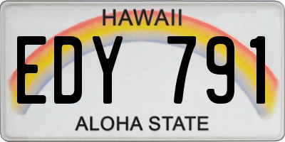 HI license plate EDY791