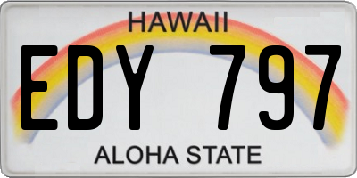 HI license plate EDY797