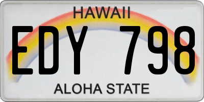 HI license plate EDY798