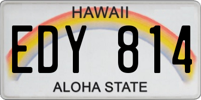 HI license plate EDY814