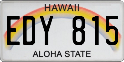 HI license plate EDY815