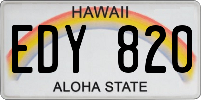 HI license plate EDY820