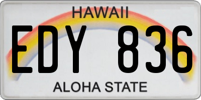 HI license plate EDY836