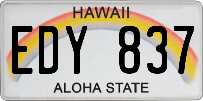 HI license plate EDY837