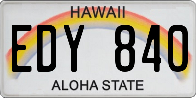 HI license plate EDY840