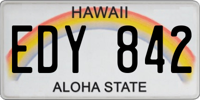 HI license plate EDY842