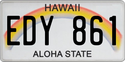 HI license plate EDY861