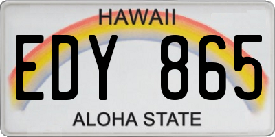 HI license plate EDY865