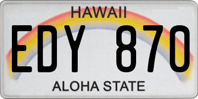 HI license plate EDY870