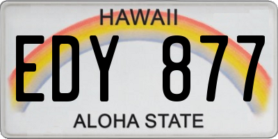 HI license plate EDY877