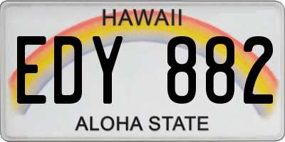 HI license plate EDY882