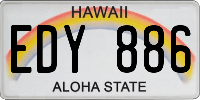 HI license plate EDY886