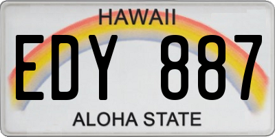 HI license plate EDY887