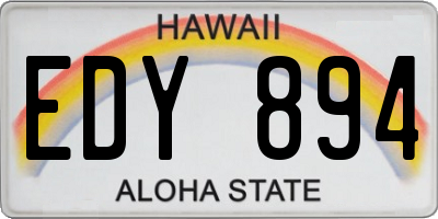 HI license plate EDY894