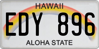 HI license plate EDY896