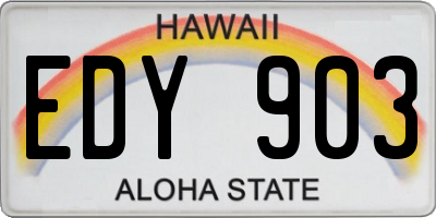 HI license plate EDY903