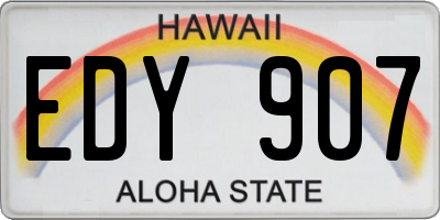 HI license plate EDY907