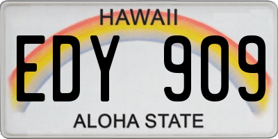 HI license plate EDY909