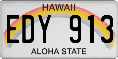 HI license plate EDY913