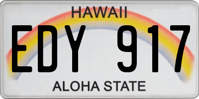 HI license plate EDY917