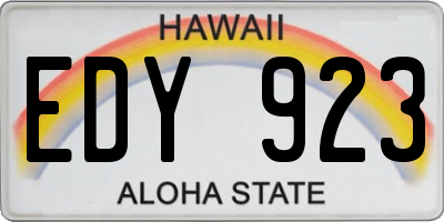 HI license plate EDY923