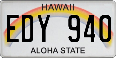 HI license plate EDY940