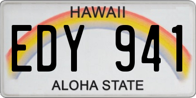 HI license plate EDY941