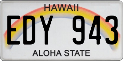 HI license plate EDY943