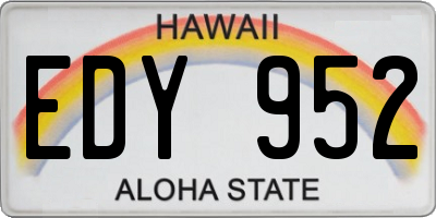 HI license plate EDY952