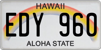 HI license plate EDY960