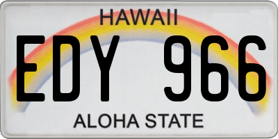 HI license plate EDY966
