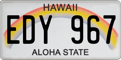 HI license plate EDY967