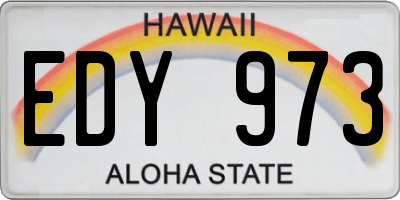 HI license plate EDY973