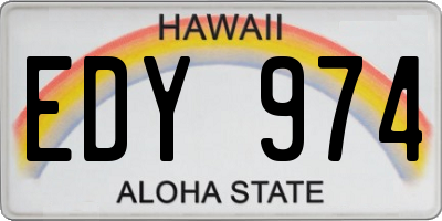 HI license plate EDY974