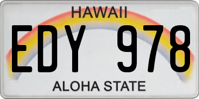 HI license plate EDY978