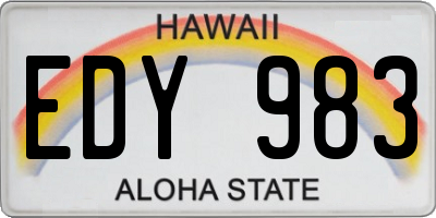 HI license plate EDY983