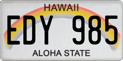 HI license plate EDY985
