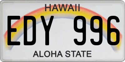HI license plate EDY996