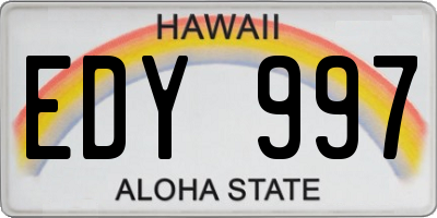 HI license plate EDY997