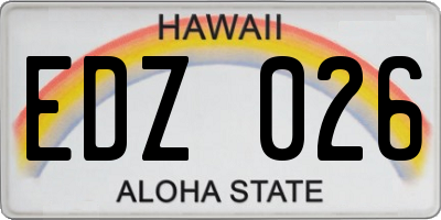 HI license plate EDZ026