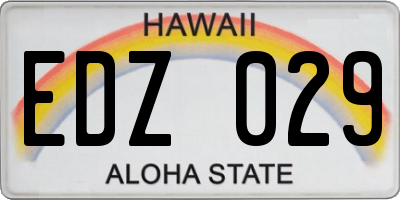 HI license plate EDZ029