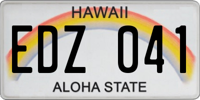 HI license plate EDZ041