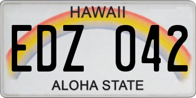 HI license plate EDZ042