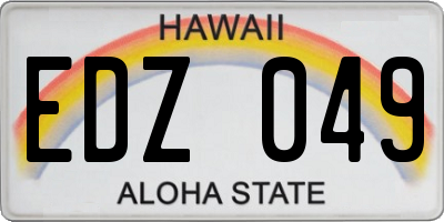 HI license plate EDZ049