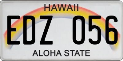 HI license plate EDZ056