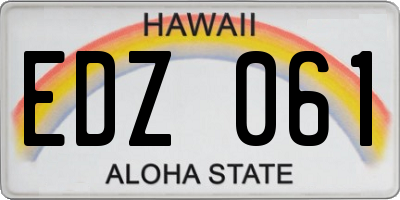 HI license plate EDZ061